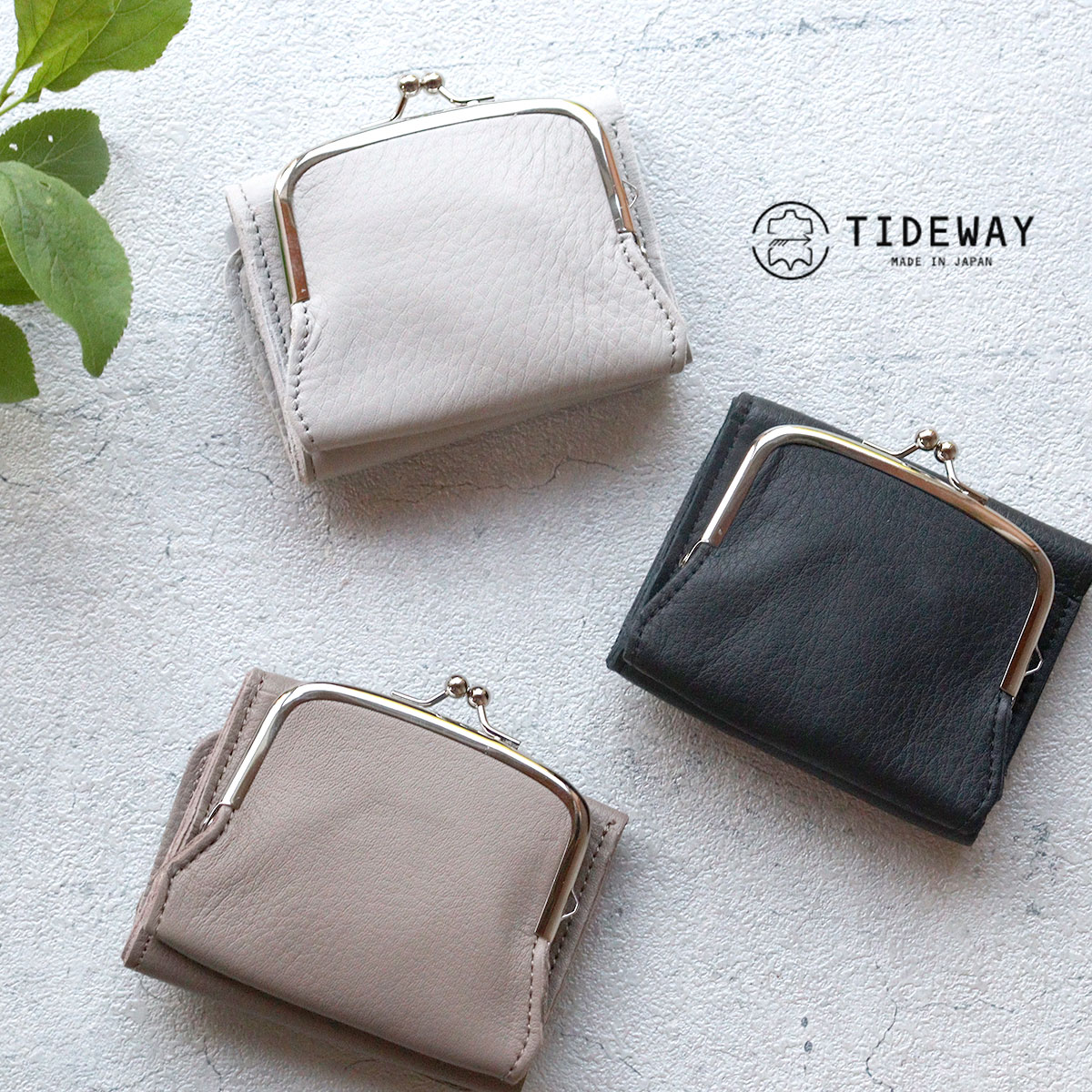 タイドウェイ 革財布 レディース がま口財布 3つ折り ミニ財布 TIDEWAY タイドウェイ SHEETS MINI WALLET 日本製 T2974【メッセージカード・ラッピング無料】【選べるノベルティ】