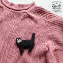 フエルトブローチ ネコ NEKO 羊毛 猫 黒猫 EARTH MADE アースメイド ANIMAL FELT BROOCH E6406 ゆうパケット配送
