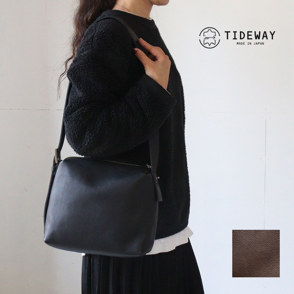 2WAYショルダーバッグ ハンドバッグ ワンショルダー 本革 牛革 ソフトレザー TIDEWAY タイドウェイ SENA SHOULDER 日本製 T3198【選べるノベルティ】