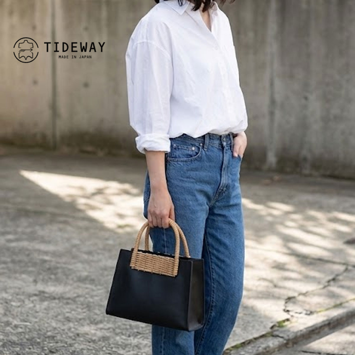 乐天商城 - ＼2026夏バッグ新作入荷／かごバッグ ARUROG×LEATHER TOTE トートバッグ ハンドバッグ TIDEWAY タイドウェイ T3214【選べるノベルティ】