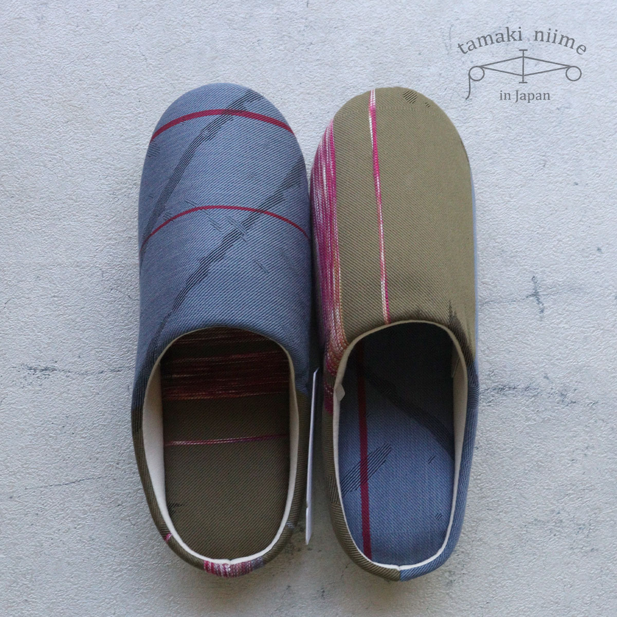 スリッパ ウチバキ tamaki niime(玉木新雌) 播州織 撥水加工 引越祝い 結婚祝い 全て一点もの プレゼン..