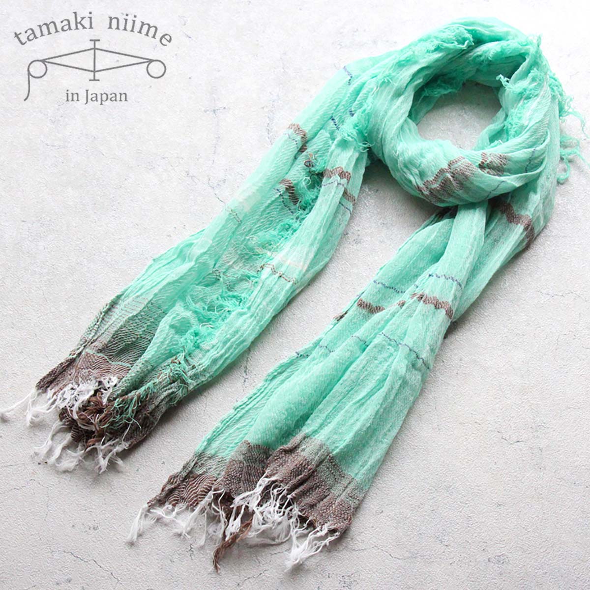 播州織 コットンショールM roots shawl MIDDLE 45×180cm tamakiniime 玉木新雌ストール マフラー 綿100% 春夏 秋冬 ...