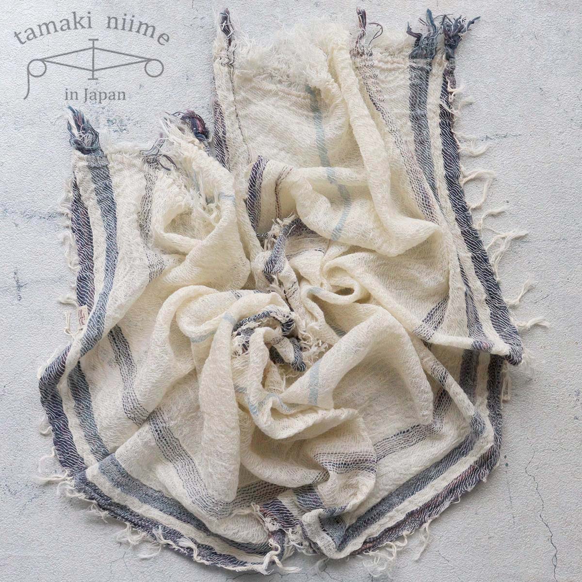 播州織 コットンショールS roots shawl SMALL 44×118cm tamakiniime 玉木新雌ストール 綿100% 春夏 秋冬 薄手 ギフト 贈り物 敏感肌 保温(82)【メッセージカード・ラッピング無料】