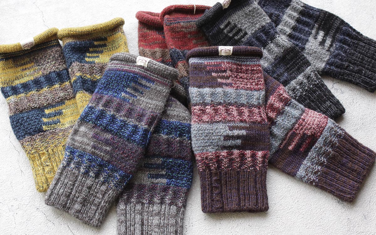 播州織 ウールアームカバー レッグカバー 手袋 靴下 全て一点もの プレゼントにも。Wool BOSS tamaki niime(玉木新雌)【メッセージカード・ラッピング無料】 3