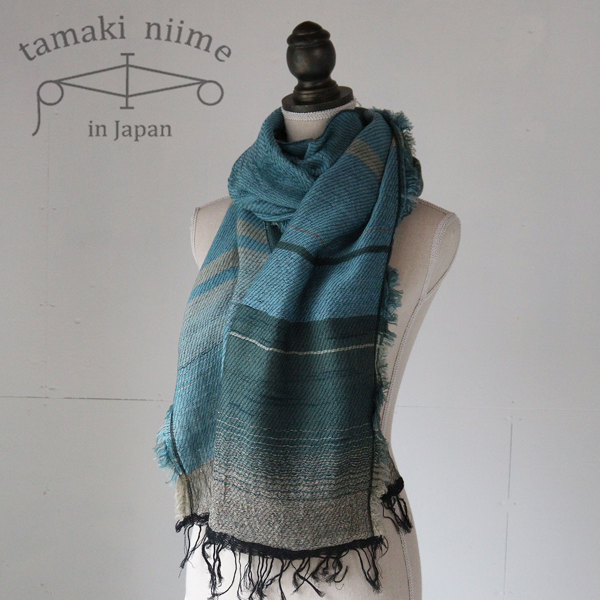 播州織 ウールコットンショールM roots shawl MIDDLE 55×190cm tamakiniime 玉木新雌ストール マフラー 秋冬 ギフト 贈り...