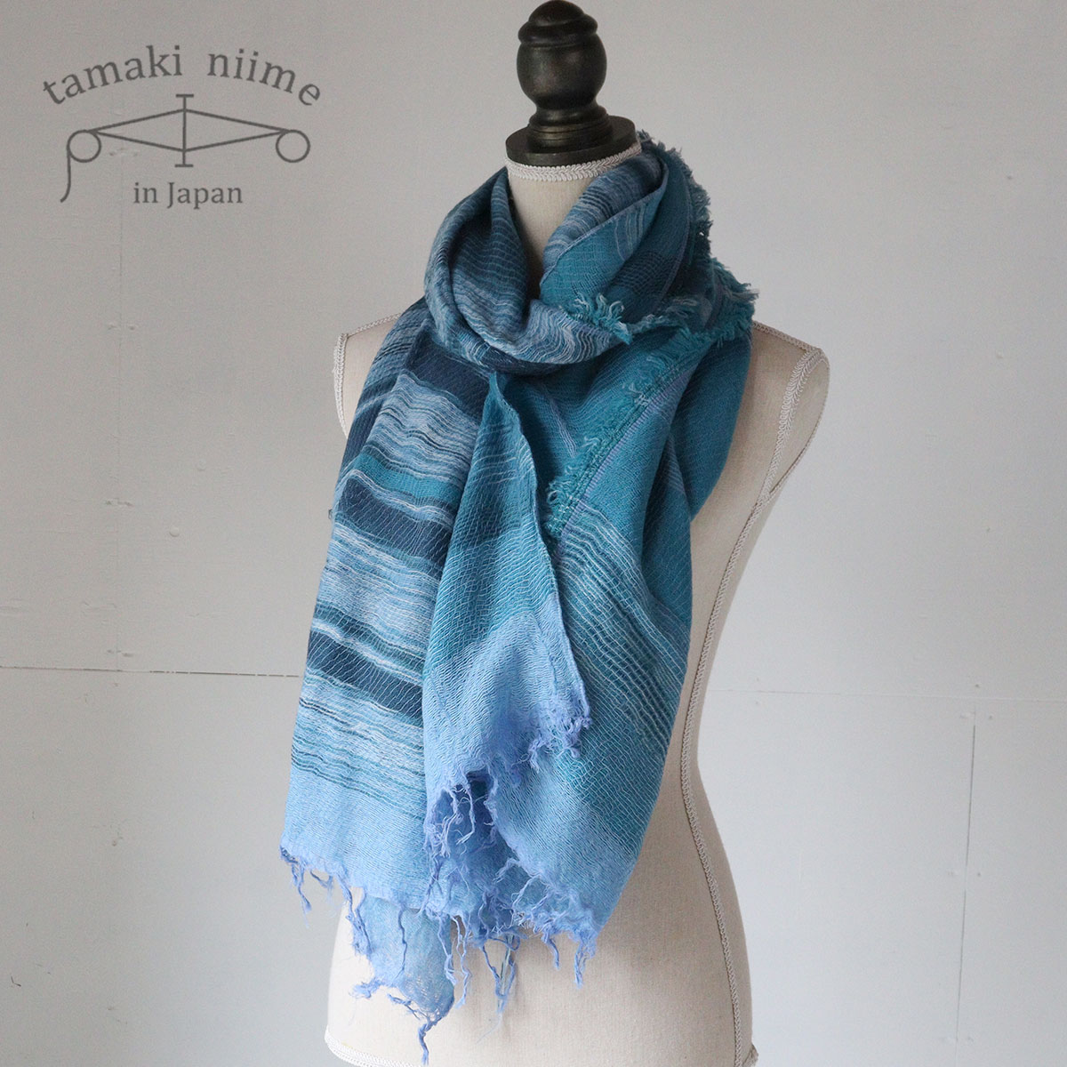 播州織 ウールコットンショールM roots shawl MIDDLE 55×190cm tamakiniime 玉木新雌ストール マフラー 秋冬 ギフト 贈り...