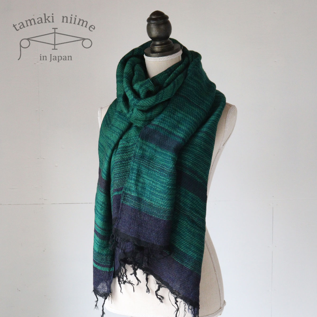 播州織 ウールコットンショールM roots shawl MIDDLE 55×190cm tamakiniime 玉木新雌ストール マフラー 秋冬 ギフト 贈り...
