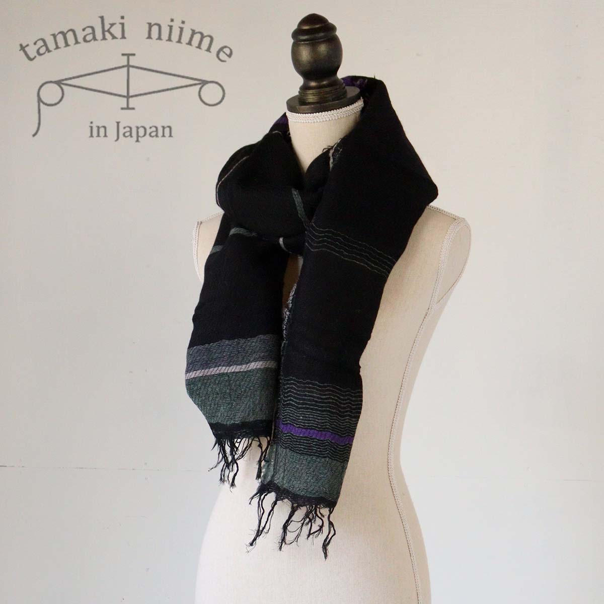 播州織 ウールコットンショールM roots shawl MIDDLE 55×190cm tamakiniime 玉木新雌ストール マフラー 秋冬 ギフト 贈り物 保温(27)【メッセージカード ラッピング無料】