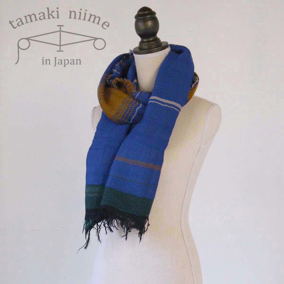 播州織 ウールコットンショールM roots shawl MIDDLE 55×190cm tamakiniime 玉木新雌ストール マフラー 秋冬 ギフト 贈り物 保温(47)【メッセージカード ラッピング無料】