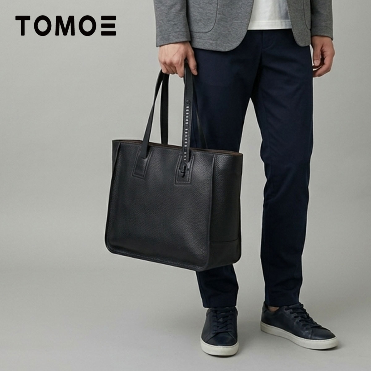 Rakuten - 2WAYトート 横型 トートバック TOMOE トモエ INTRO_R2 牛革 Black ユニセックス メンズ レディース 牛革 本革【メッセージカード・ラッピング無料】
