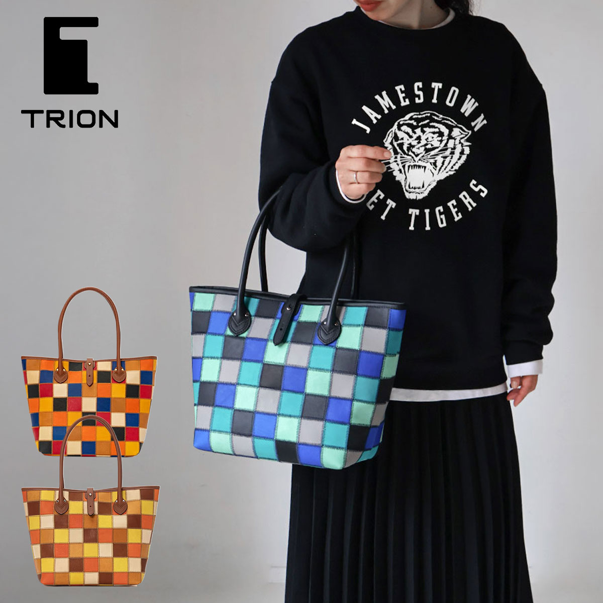 乐天商城 - 【限定カラー追加】トートバッグ ミディアムトート 本革 A5 TRION トライオン グラブレザー Multi カラフルDPC280Mレディース メンズ 牛革 野球 ギフト プレゼント 【選べるノベルティ】