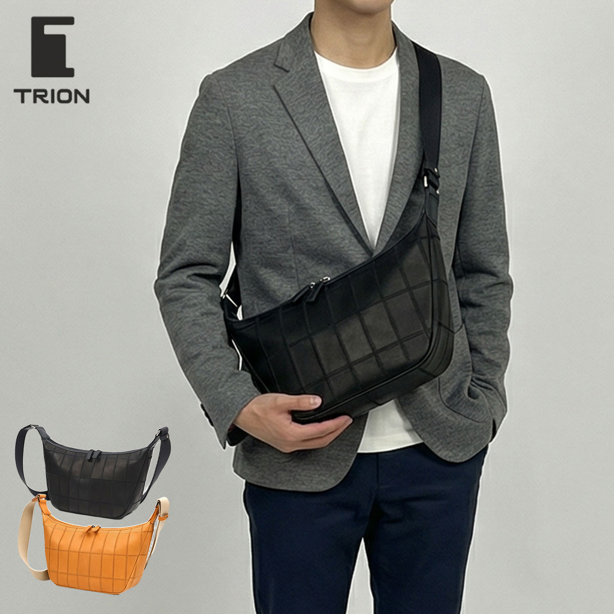 Rakuten - ショルダーバッグ 半月型 グラブレザー TRION トライオン パネルレザー DPC294Mメンズ 牛革 本革 野球 ギフト プレゼント 【選べるノベルティ】