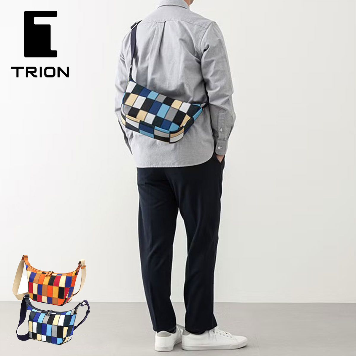 樂天商城 - ショルダーバッグ 半月型 グラブレザー マルチカラー TRION トライオン パネルレザー DPC294Mメンズ 牛革 本革 野球 ギフト プレゼント 【選べるノベルティ】