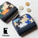 L字ファスナー財布 コンパクト パズル TRION トライオン グラブレザー DPC102 カモフラージュ柄 迷彩メンズ 牛革 本革 ギフト プレゼント【メッセージカード ラッピング無料】【選べるノベルティ】