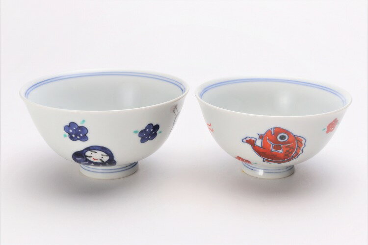 【伊万里焼　徳七窯　ふくふく　ペア茶付】有田焼 磁器 お茶わん めし碗 ごはん茶碗 ごはん おしゃれ 和食器 ギフト 引き出物 内祝い プレゼント