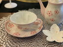 【有田焼 田清窯 薄ピンク釉虹彩桜 ティーカップ】有田焼 磁器 コーヒーカップ ティーカップ 17花型皿 ケーキ皿 パン皿 ピンク 手書き 珈琲碗 紅茶碗 菓子皿 おしゃれ 和食器 ギフト 引き出物 内祝い プレゼント