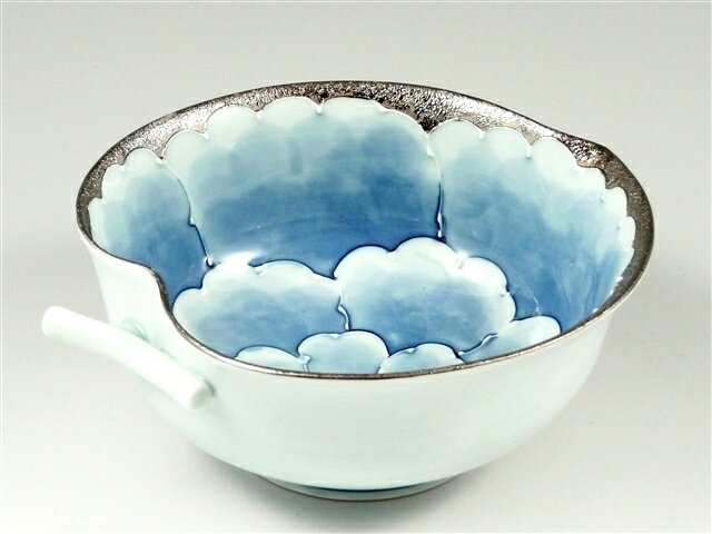 有田焼 文山窯 プラチナ牡丹 りんご鉢(小)