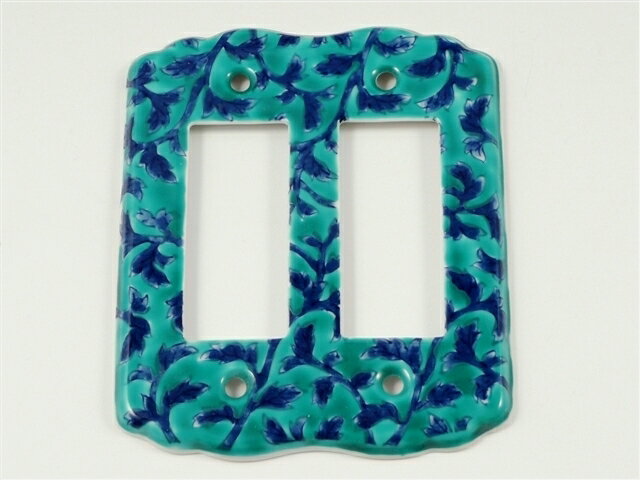 有田波佐見焼雅峰窯グリーン濃唐草紋...