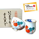 敬老の日 ギフト 長寿を願った縁起物プレゼント 有田焼 茶碗 飯碗 湯呑み セット 鍋島六瓢 赤 メッセージカード付き 木箱入り