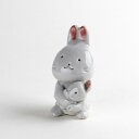うさぎ 置物 かわいい置物 小物 インテリア 陶磁器 有田焼 日本製 親子うさぎ ※手作りの為個体差がございます(3)