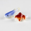 メダカ 金魚 置物 かわいい 陶器 有田焼 波佐見焼 めだか＆ミニ出目金 ペア