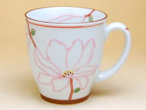 マグカップ おしゃれ 有田焼 陶磁器 日本製 贈答品 コーヒー ワルツ（赤）