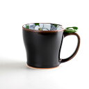 マグカップ おしゃれ 有田焼 陶磁器 日本製 贈答品 コーヒー 花絵蒔（緑）