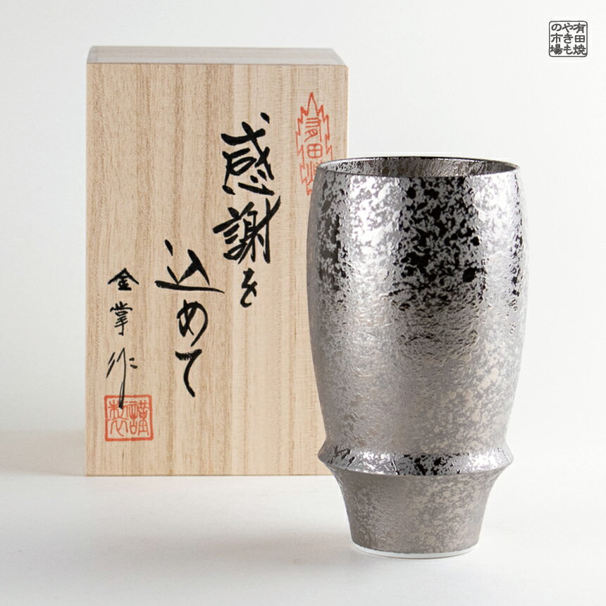 ビアグラス 有田焼 波佐見焼 プレゼント 感謝を込めた贈り物 ギフト 専用木箱入り 銀彩