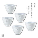 茶器セット 煎茶碗 湯呑 有田焼 波佐見焼 来客用 5客 セット 化粧箱入り 水晶彫花詰 小煎茶 ※小さめのサイズです