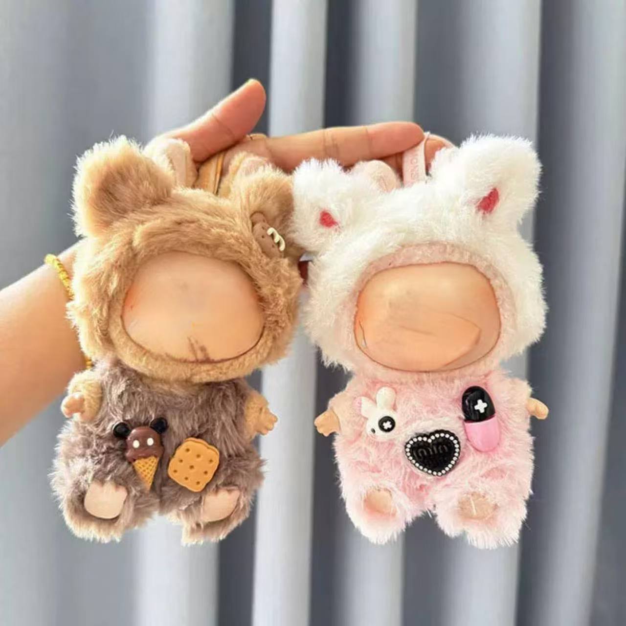 THE MONSTERS Exciting Macaron ぬいぐるみ用服 LABUBU ラブブ マカロン洋服/ズボン/靴/ネクタイ/帽子/スーツ ぬいぐるみ 服 15cm17cmぬいぐるみ 服セット