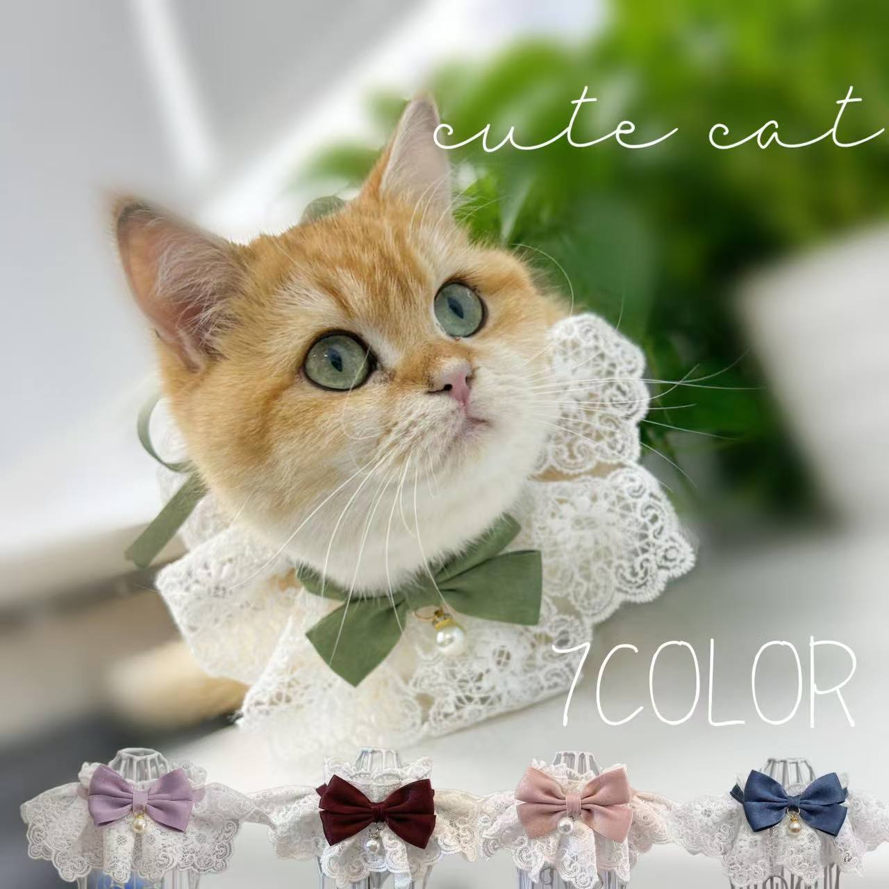 ペット用チョーカー ネックレス 猫 ねこ 小型犬 いぬ アクセサリー 首飾り 紐 レース 蝶ネクタイ フェ..