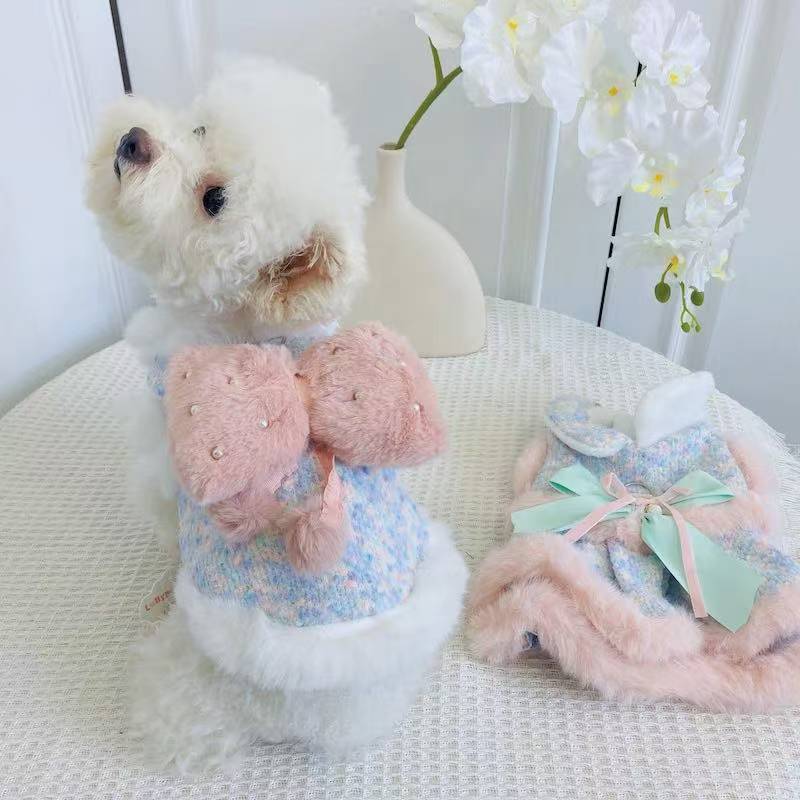 Rakuten - ペットウェア ペット服 犬 冬 もこもこ 秋 フリース 小型犬 中型犬 猫 お散歩 かわいい ふわふわ