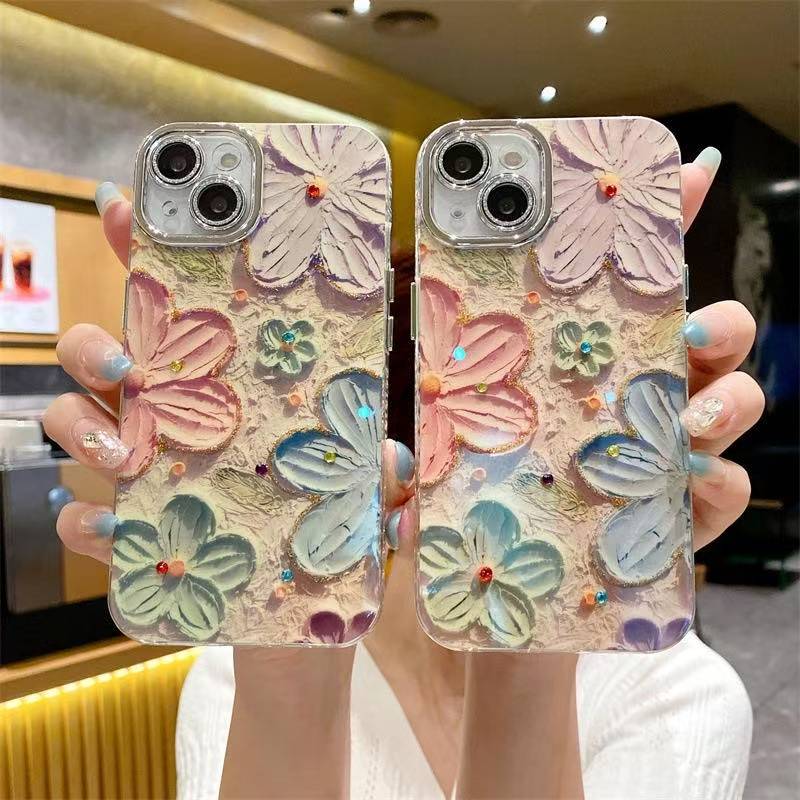 Rakuten - iphoneケース iphone16 カバー スマホケース スマホカバー スマートフォンケース iPhone12 iPhone13 iPhone11 iPhoneXR iPhoneXS iPhoneX MaxPro Max mini case アイフォン13ケース 韓国 携帯カバーカラフル フラワー 油絵 レトロ 立体的なお花 かわいい iphone14PRO MAX