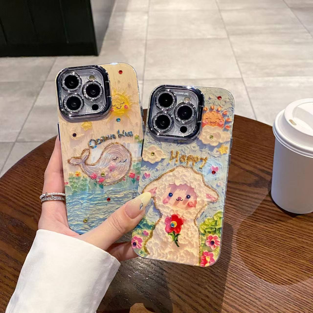 Rakuten - 全機種対応iphone16ケース iphoneカバー スマホケース スマホカバー スマートフォンケース iPhone12 iPhone13 iPhone11 iPhoneXR iPhoneXS iPhoneX MaxPro Max case アイフォン14ケース 韓国 携帯カバーカラフル フラワー 油絵 レトロ 立体的なイルカiphone14PRO MAX
