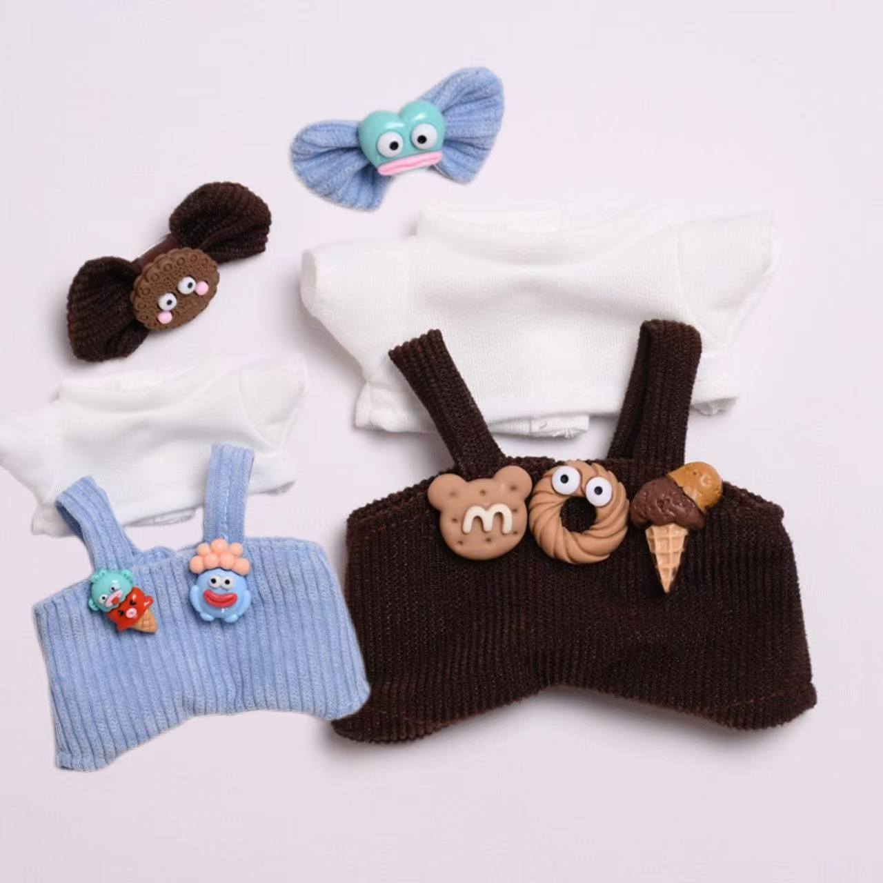 THE MONSTERS Exciting Macaron ぬいぐるみ用服 LABUBU ラブブ マカロン洋服/ズボン/靴/ネクタイ/帽子/スーツ ぬいぐるみ 服 17cm ぬいぐるみ 服セット