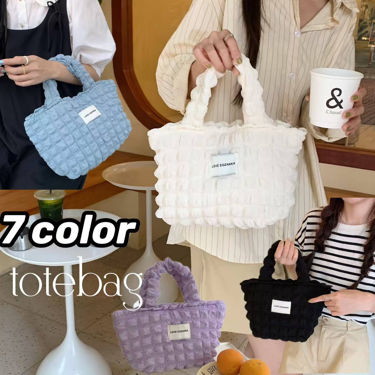 Rakuten - ミニトートバッグ ポップコーン軽量バッグハンドバッグ ぽこぽこ 韓国風 手提げかばん おしゃれ サブバッグ お出かけ