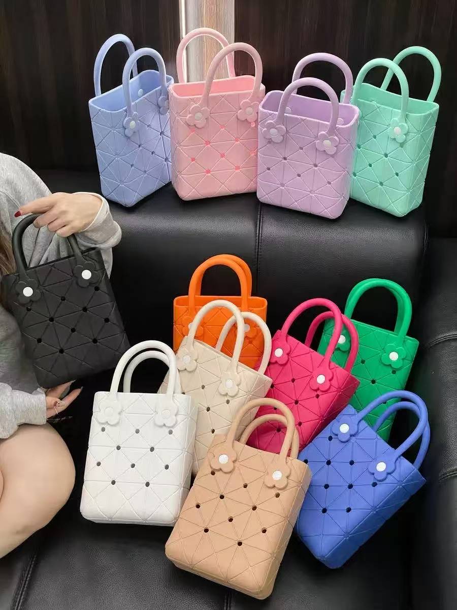 ミニバッグ お洒落 無地 ビーチトートバッグ防水EVAトラベルトート洗えるビーチハンドバッグスポーツブルーエコバッグトートバッグ Lサイズ レジャー 洗える 海水浴 EVA トート プール 海 川 川遊び 砂遊び 公園 マリンレジャー 手提げ