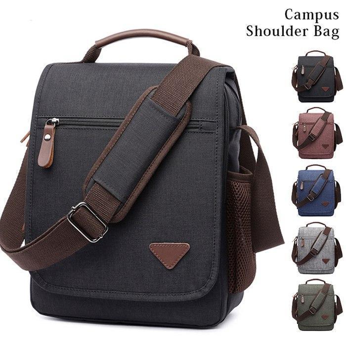 乐天商城 - メンズ ショルダーバッグ 縦型 メンズバッグ 3way 肩掛け 斜めがけ キャンバス 帆布 撥水 大容量 通勤 通学 多機能 おしゃれ シンプル