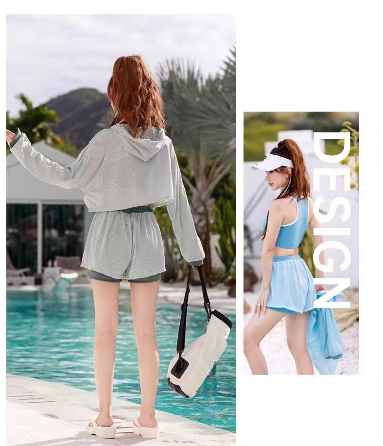 水着 レディース 体型カバー 高校生 中学生 3点セットプール スポーティー ママ 水着 ラッシュガード 韓国 女の子 10代 20代 30代 海 可愛い おしゃれ