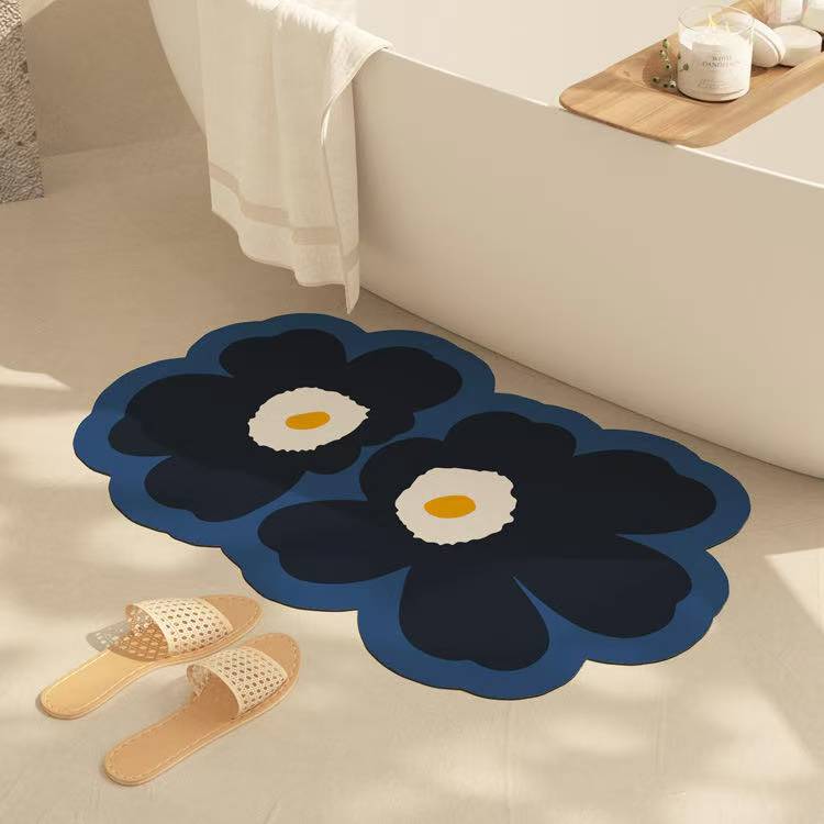 Rakuten - 珪藻土 バスマット 速乾 ソフト 柔らか 洗える やわらか 珪藻土バスマット 割れない 抗菌 薄い 吸水 お風呂 浴室 洗面所 60 40 おしゃれ