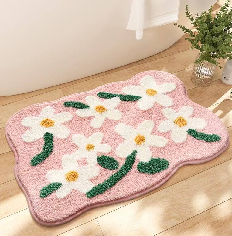 Rakuten - 玄関マット おしゃれ 屋内 風水 大判 約50×80cm 40×60cmコーナー吸着つき 吸着シート 洗える室内 おしゃれ