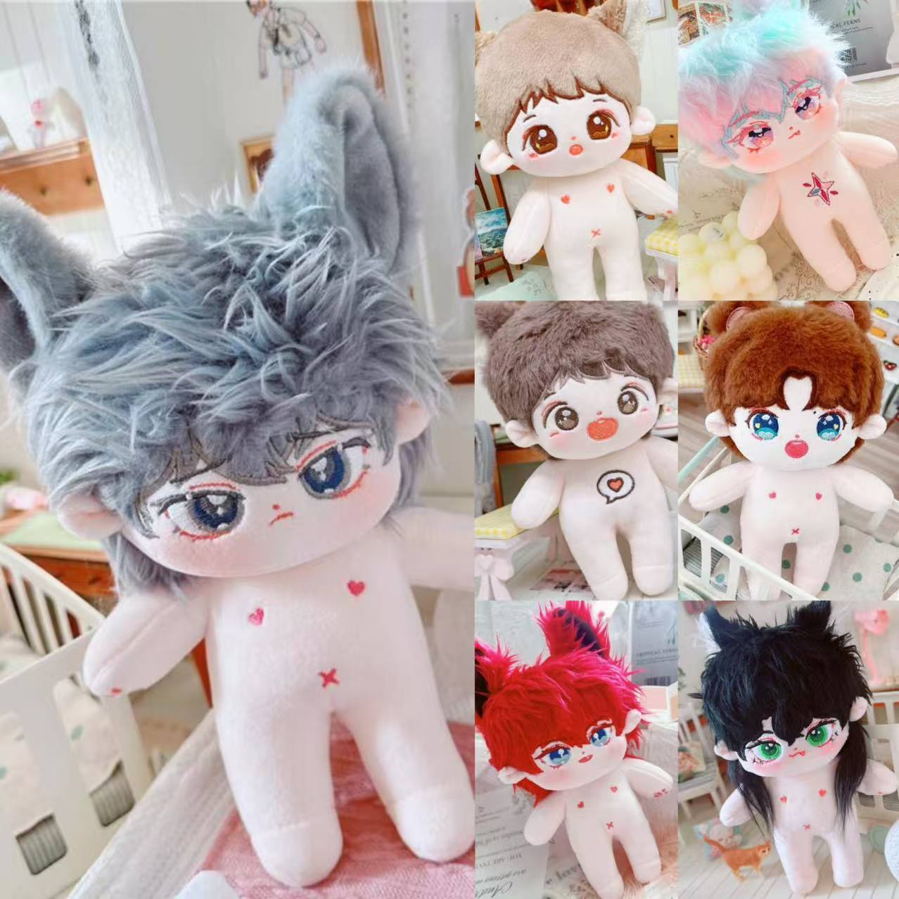 20cm 綿花の人形 コットンドール ぬいぐるみ 本体 かわいい男の子 女の子 着せ替え人形 日常服人形 おもちゃ プレゼント コスチューム