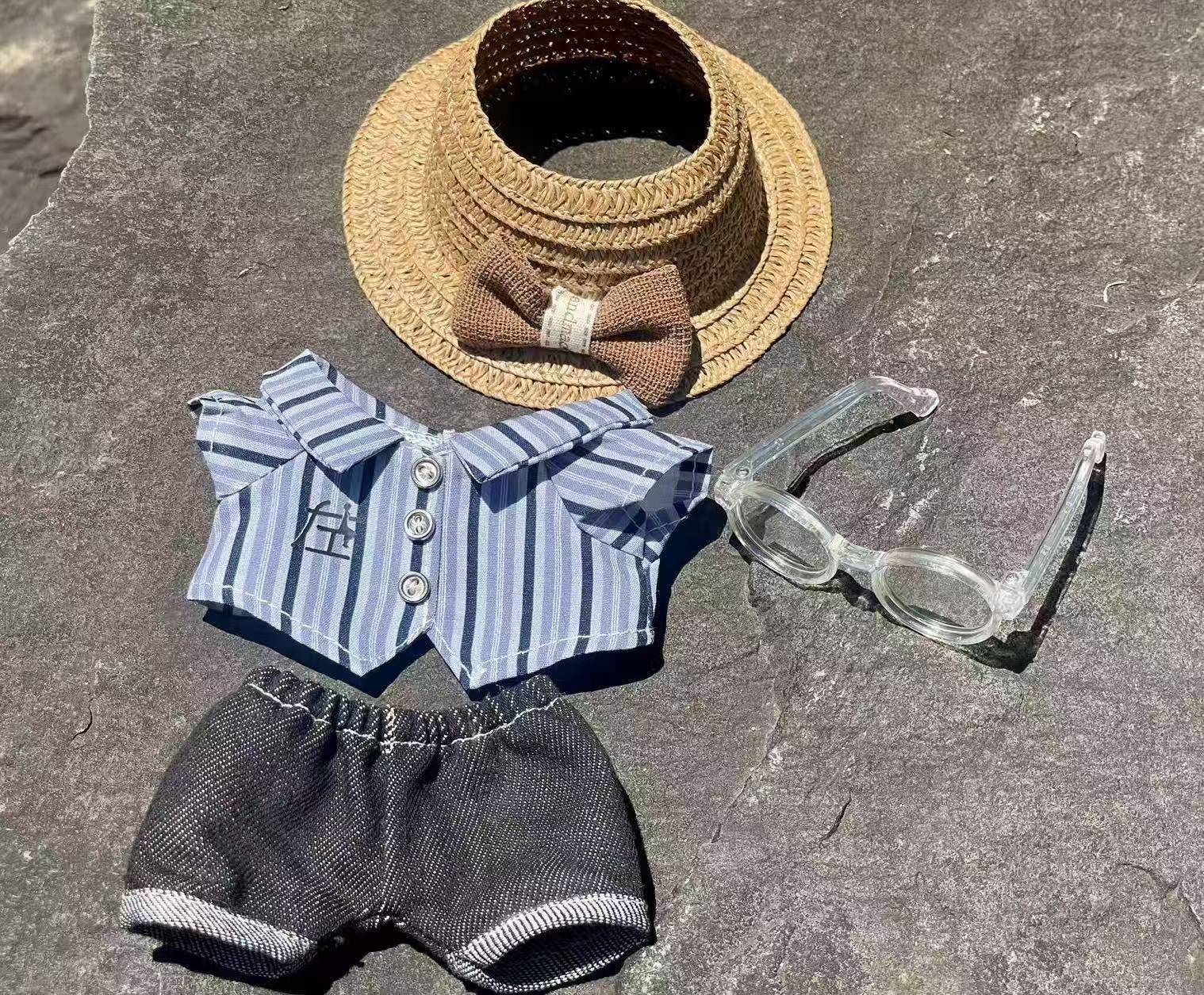 THE MONSTERS Exciting Macaron ぬいぐるみ用服 LABUBU ラブブ マカロン洋服/ズボン/靴/ネクタイ/帽子/スーツ ぬいぐるみ 服 17cm15cm17cm ぬいぐるみ 服セット