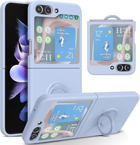 乐天商城 - ガラクセイZ Flip6 対応 シリコンケース リング付き スタンド機能 ホワイトケース Galaxy Z Flip6/Flip7