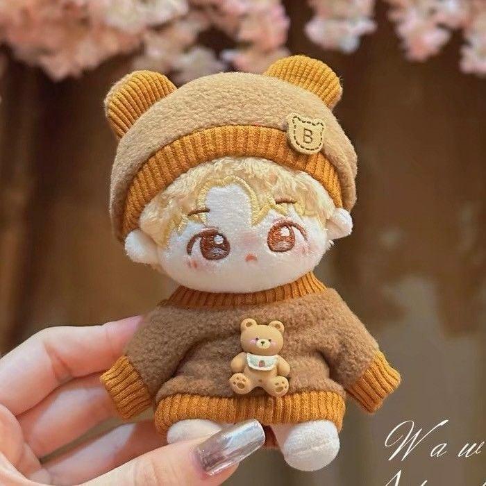 乐天商城 - ぬいぐるみ用 10cm～12cm カワいい くま ニット帽 トレーナー お洋服 うさ耳 白 茶 ぬい活 推し活