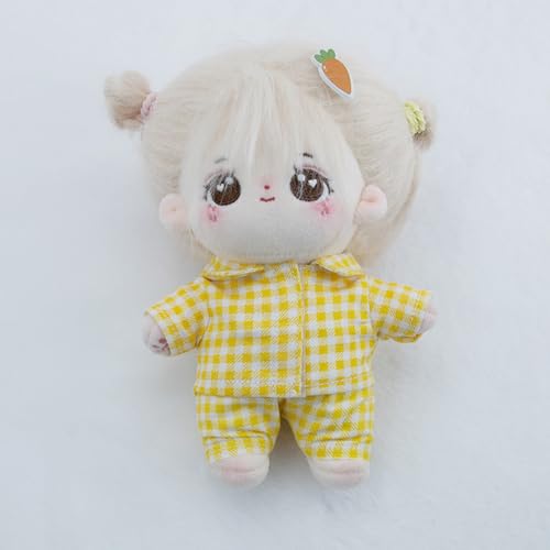 ぬいぐるみ用着せ替え服セット シャツパンツ 10cm 15cm 20cm対応 チェック柄 パジ...