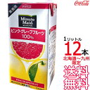  ミニッツメイド ピンクグレープフルーツ 100% 1L 紙パック × 12本 （6本×2ケース） ピングレ 業務用 1000ml 濃縮果汁還元 コカ・コーラ Coca Cola