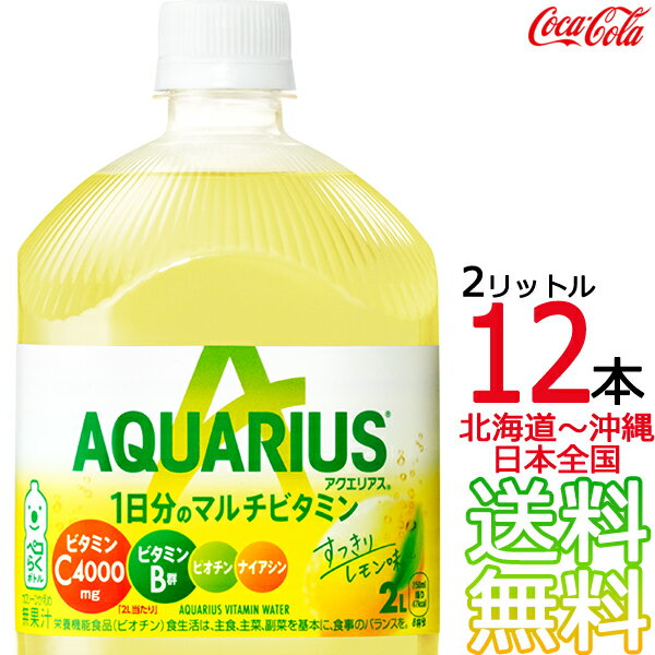 【土日祝も毎日出荷 送料無料】 アクエリアス 1日分のマルチビタミン 2L × 12本 （6本×2ケース） 2000ml AQUARIUS スポーツドリンク 熱中症 コカ・コーラ Coca Cola メーカー直送 コーラ直送