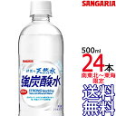 【送料無料 南東北〜東海限定】サンガリア 伊賀の天然水 強炭酸水 500ml × 24本 （1ケース） 強炭酸 無糖 SANGARIA 【同梱不可】