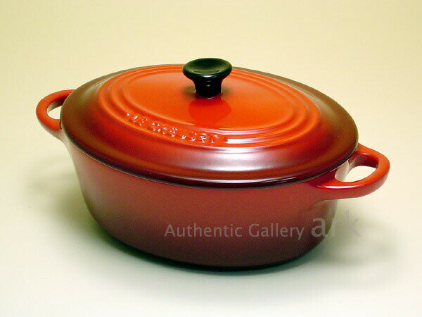 【正規代理店品】 ル・クルーゼ ミニ・ココット オーバル チェリーレッド ストーンウェア Le Creuset